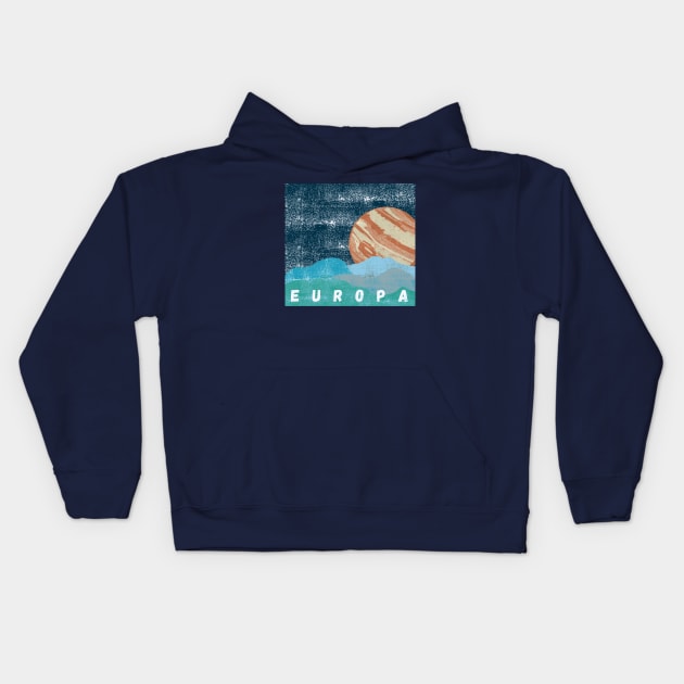 Europa Jupiter Moon Kids Hoodie by High Altitude